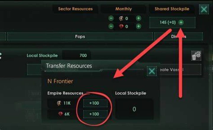 adding directly to shared stockpile