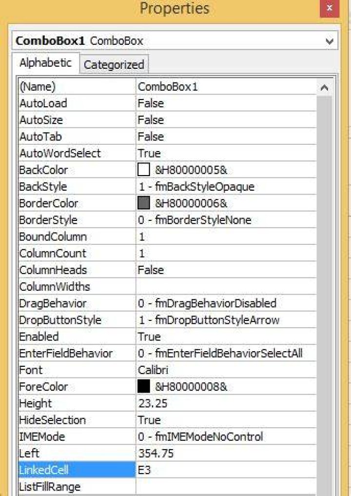 ComboBox Properties