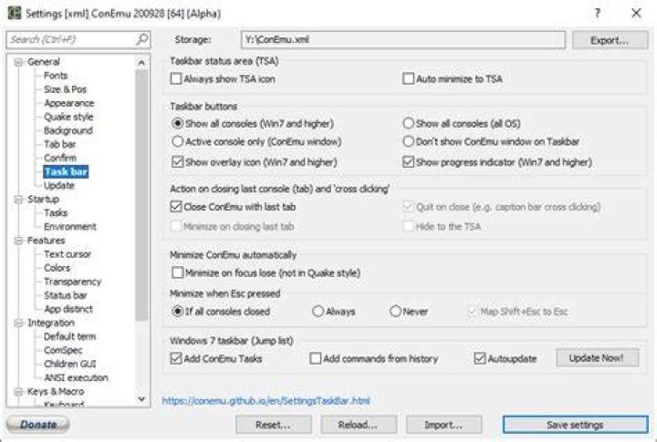 ConEmu Task settings