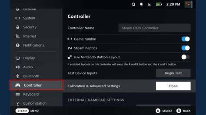 Controller tab