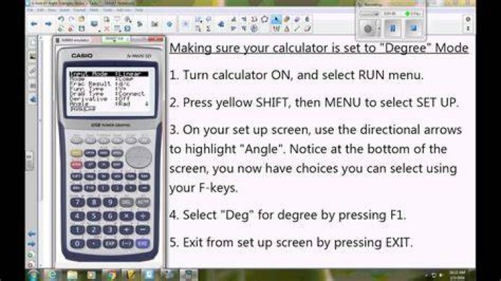 Degree mode in Google Calculator