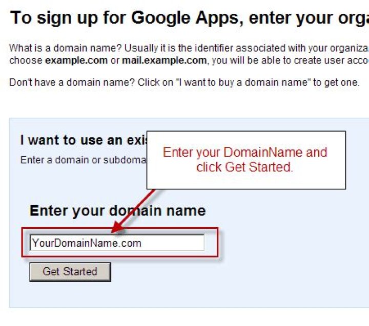 enter domain name