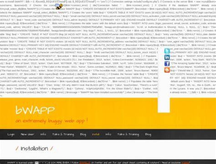 Error - bWAPP