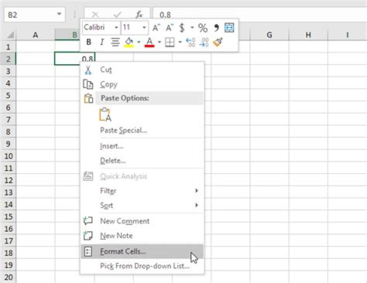 Format Cells