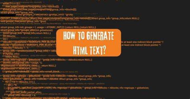 Generate HTML