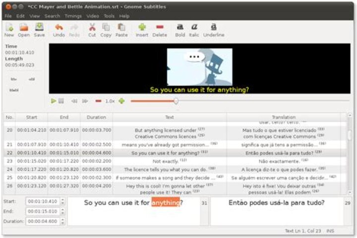 Install gnome-subtitles