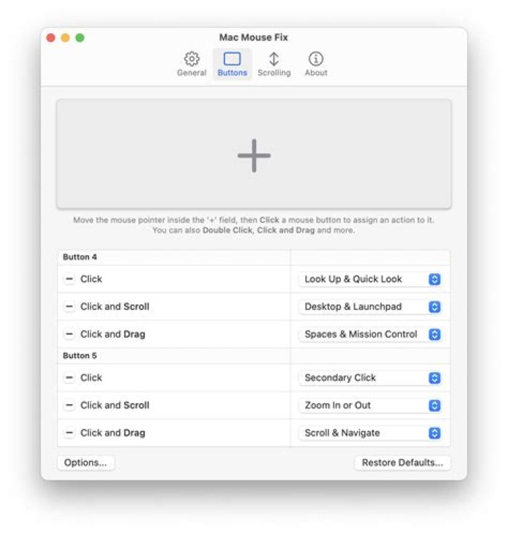 Mac Mouse Fix UI