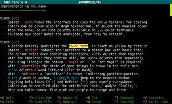 nano screenshot