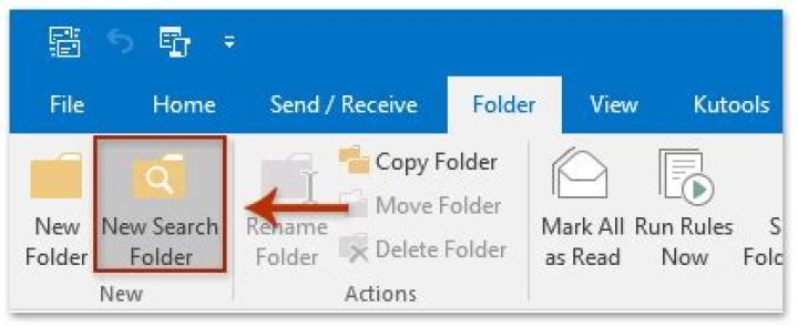 New Search Folder dialog