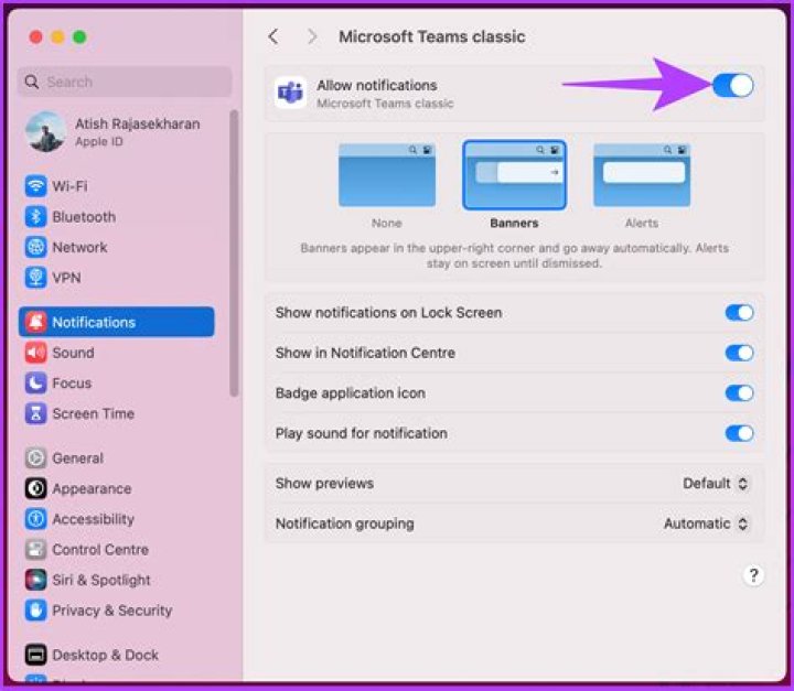 notification sound toggle in teams