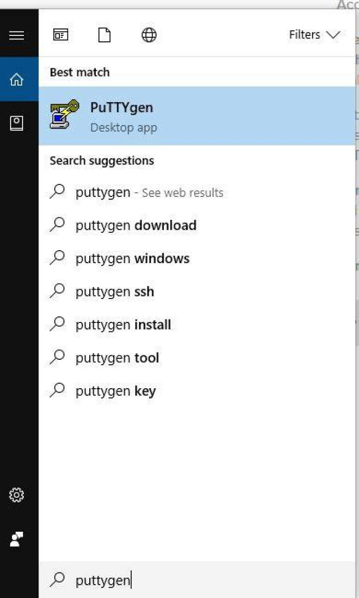 PuttyGen parameters