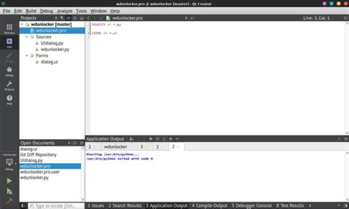 qtcreator python project settings