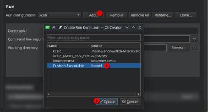qtcreator run button