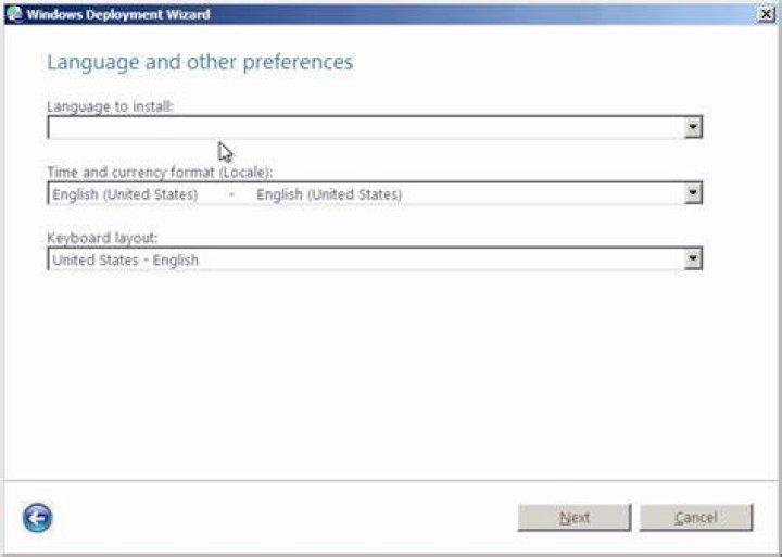 Screenshot - Deployment Wizard, Missing Languages