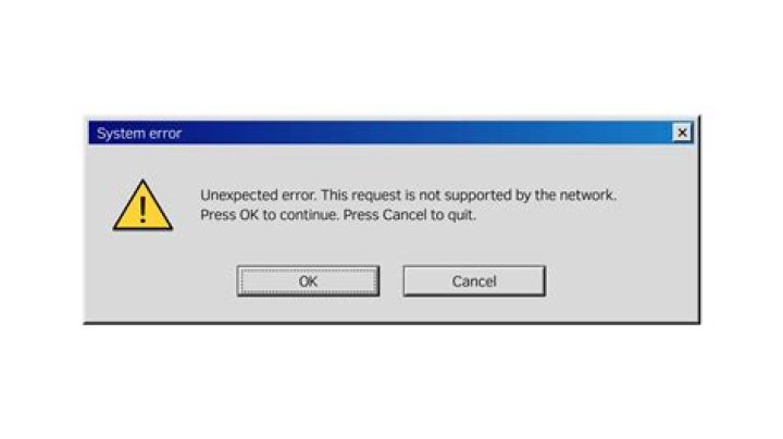 screenshot of error message
