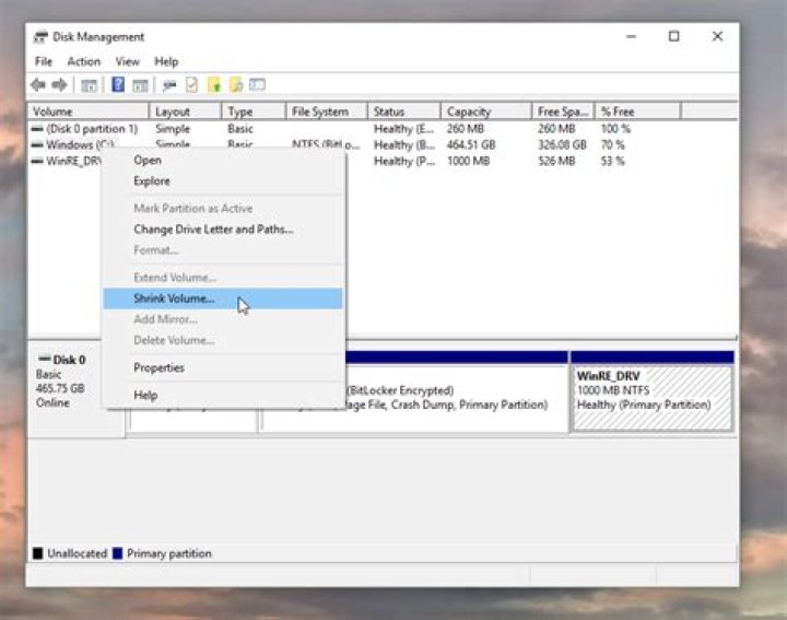 Select Drive and Partition