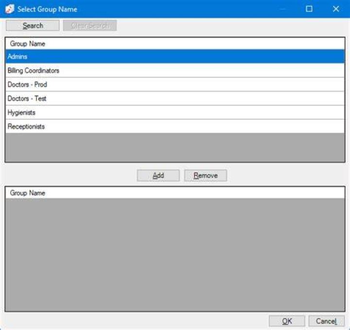 Select Names dialog