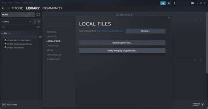 Steam game properties window, Local files, Verify Integrity of Game Cache