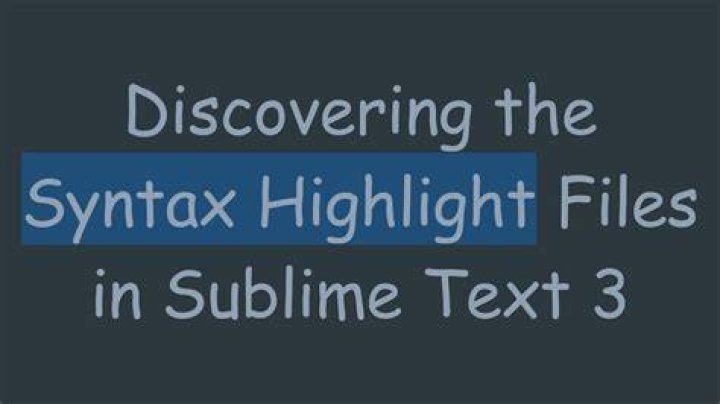 Sublime syntax highlight