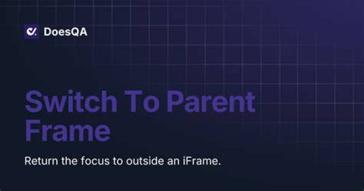 Switch To Parent Frame