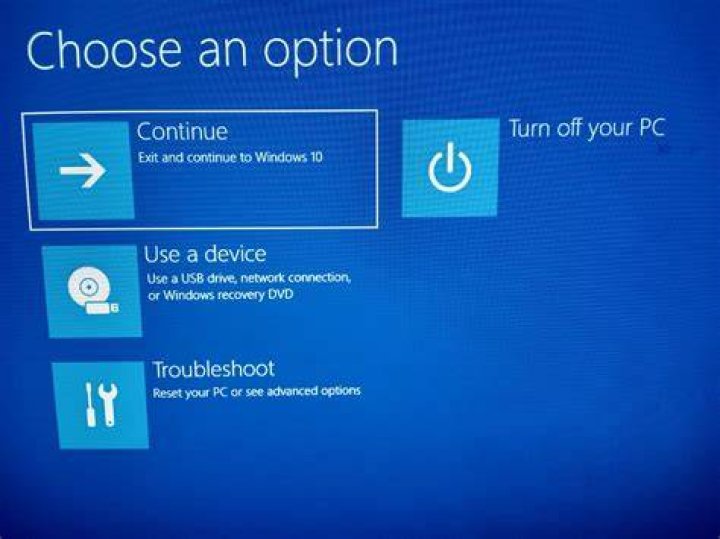 The choose an option screen