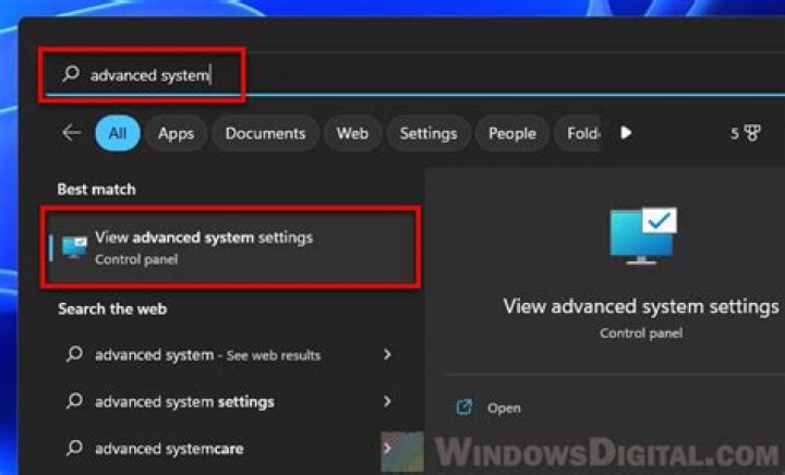 View advanced settings