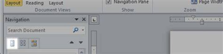 Word 2010 - Navigation sidebar